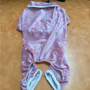 Berkshire Pink Candy Cane Patterned Dog Onesie